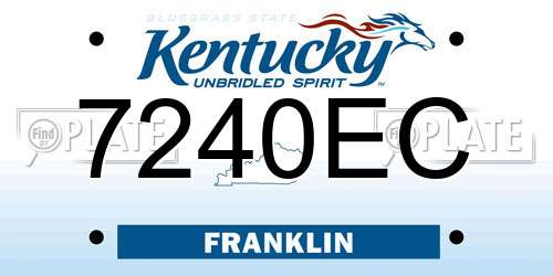 7240EC Kentucky License Plate