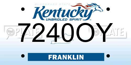 7240OY Kentucky License Plate