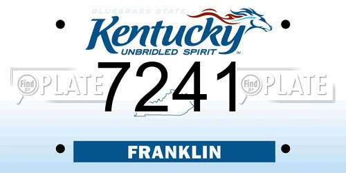7241 Kentucky License Plate