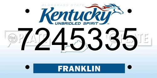 7245335 Kentucky License Plate
