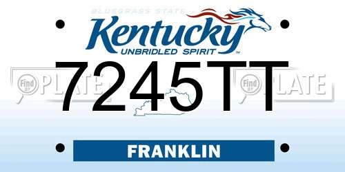 7245TT Kentucky License Plate