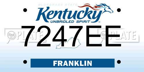 7247EE Kentucky License Plate