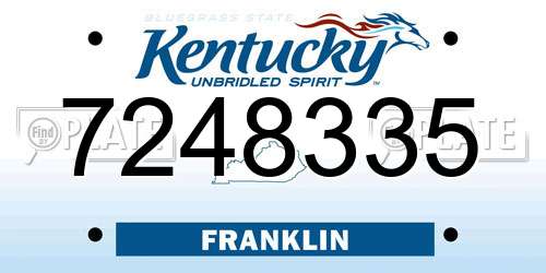 7248335 Kentucky License Plate