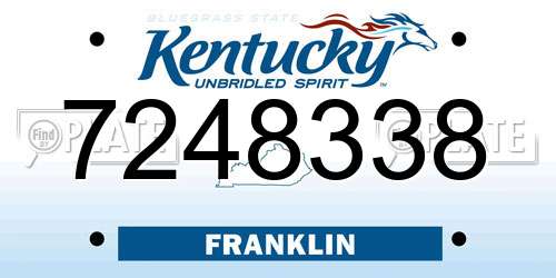 7248338 Kentucky License Plate