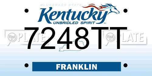 7248TT Kentucky License Plate