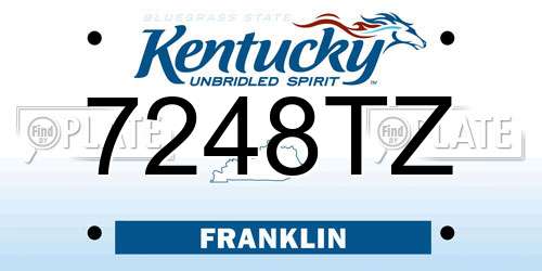 7248TZ Kentucky License Plate