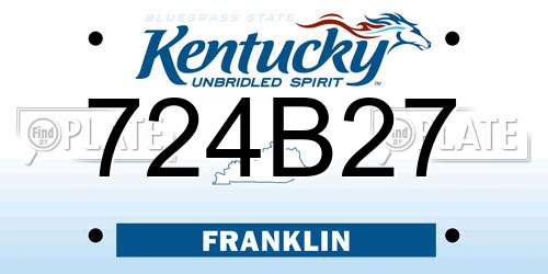 724B27 Kentucky License Plate