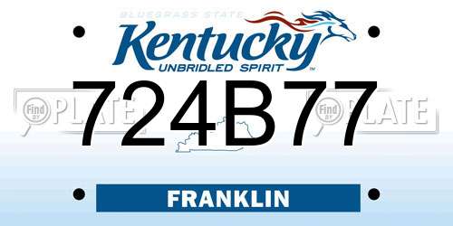 724B77 Kentucky License Plate
