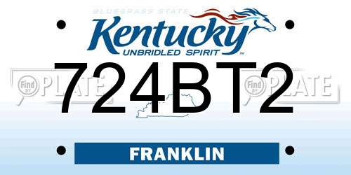724BT2 Kentucky License Plate