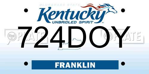 724DOY Kentucky License Plate