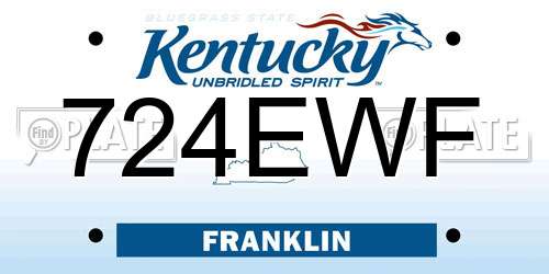 724EWF Kentucky License Plate