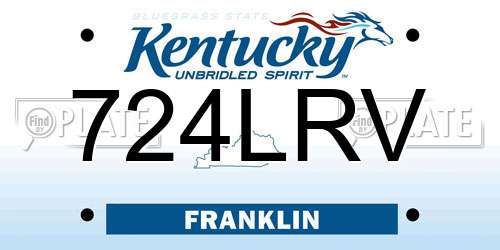 724LRV Kentucky License Plate