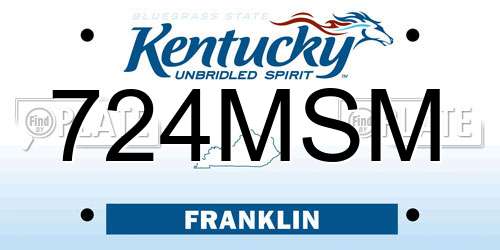724MSM Kentucky License Plate