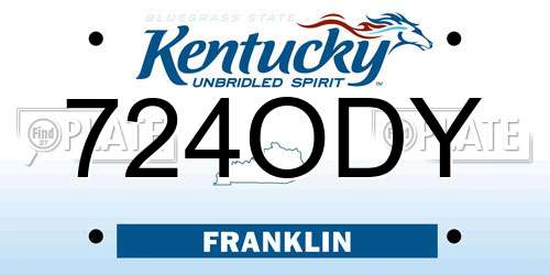 724ODY Kentucky License Plate