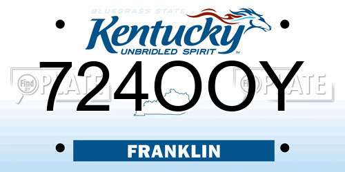 724OOY Kentucky License Plate