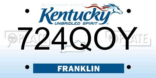 724QOY Kentucky License Plate