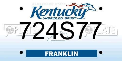 724S77 Kentucky License Plate