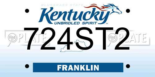 724ST2 Kentucky License Plate