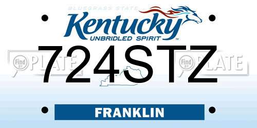 724STZ Kentucky License Plate