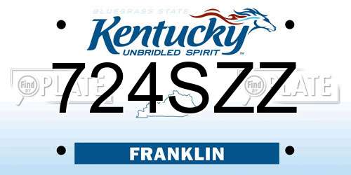 724SZZ Kentucky License Plate