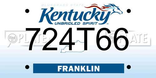 724T66 Kentucky License Plate
