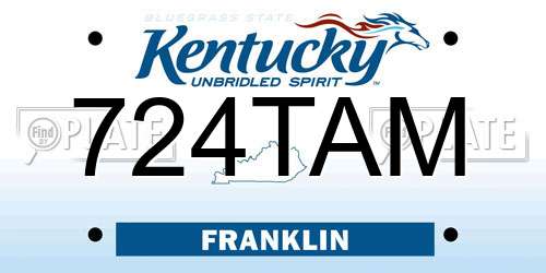 724TAM Kentucky License Plate