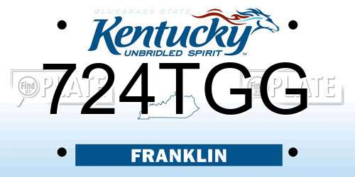 724TGG Kentucky License Plate