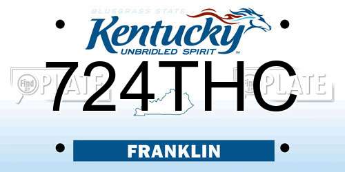 724THC Kentucky License Plate