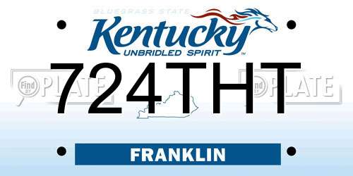724THT Kentucky License Plate