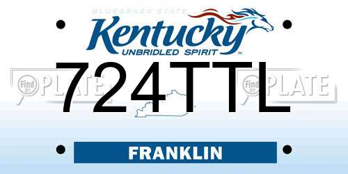 724TTL Kentucky License Plate