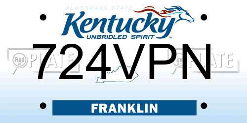 724VPN Kentucky License Plate