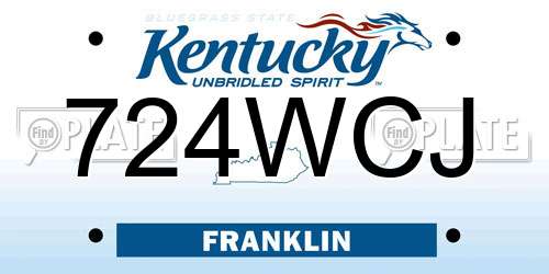 724WCJ Kentucky License Plate