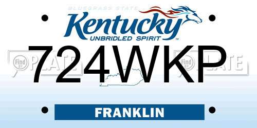 724WKP Kentucky License Plate