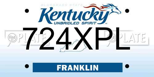 724XPL Kentucky License Plate