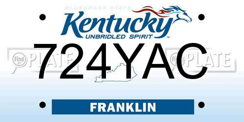 724YAC Kentucky License Plate