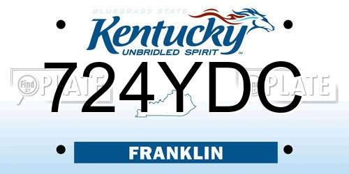 724YDC Kentucky License Plate