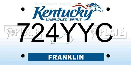 724YYC Kentucky License Plate