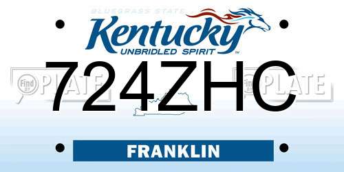 724ZHC Kentucky License Plate