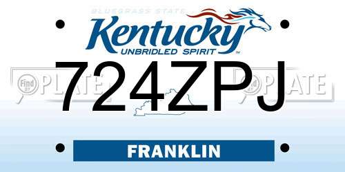 724ZPJ Kentucky License Plate
