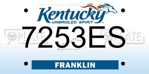 7253ES Kentucky License Plate