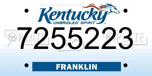 7255223 Kentucky License Plate
