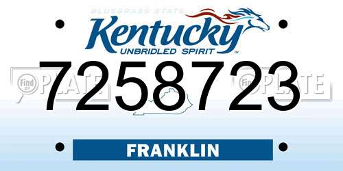 7258723 Kentucky License Plate
