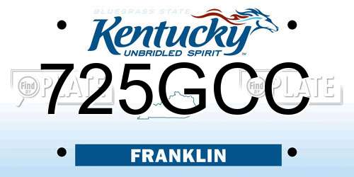 725GCC Kentucky License Plate