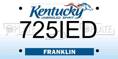 725IED Kentucky License Plate