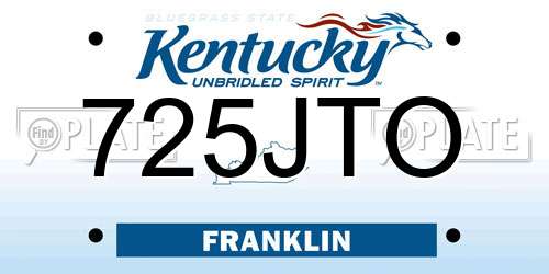 725JTO Kentucky License Plate