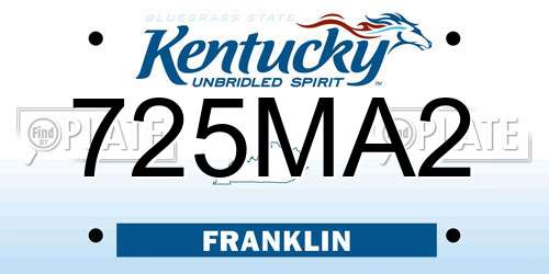 725MA2 Kentucky License Plate