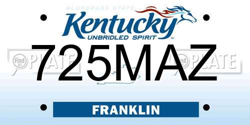 725MAZ Kentucky License Plate