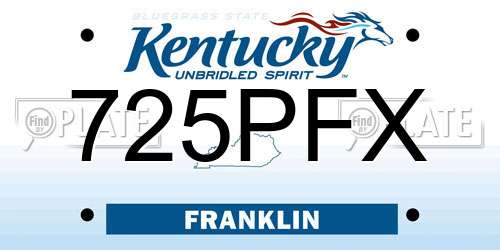 725PFX Kentucky License Plate
