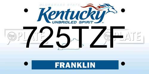 725TZF Kentucky License Plate