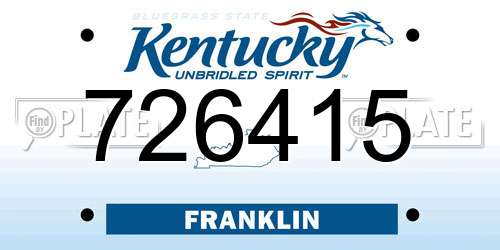 726415 Kentucky License Plate